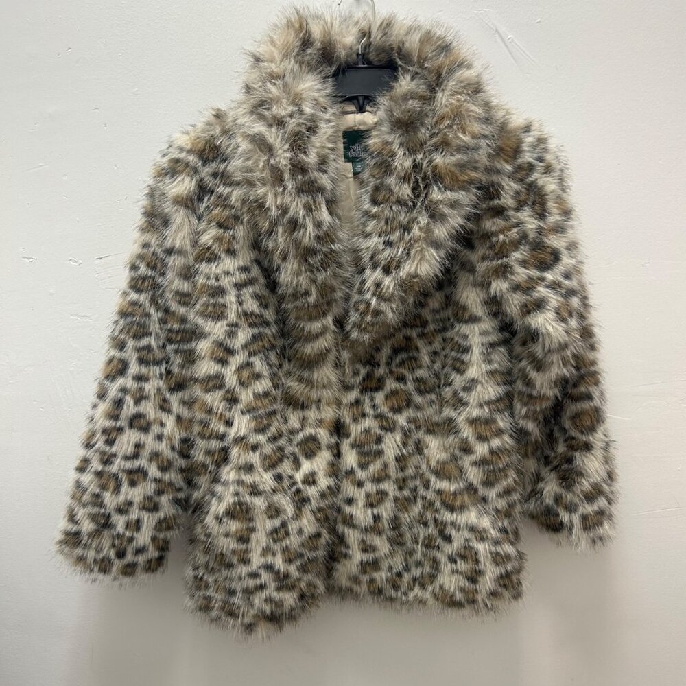 K-159 Wild Fable Women's XXS Leopard Print Faux Fur Jacket
